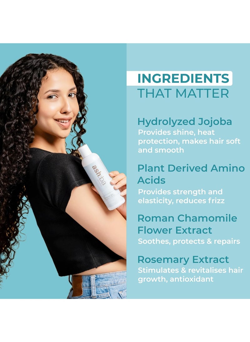 Ashba Botanics - Curl Defining Gel For Curly & Wavy Hair | Enhances Curls, Controls Frizz & Medium-Strong Hold For Women & Men| With Rosemary, Amino Proteins & Chamomile | Silicone Free - 237 ml - Image 1