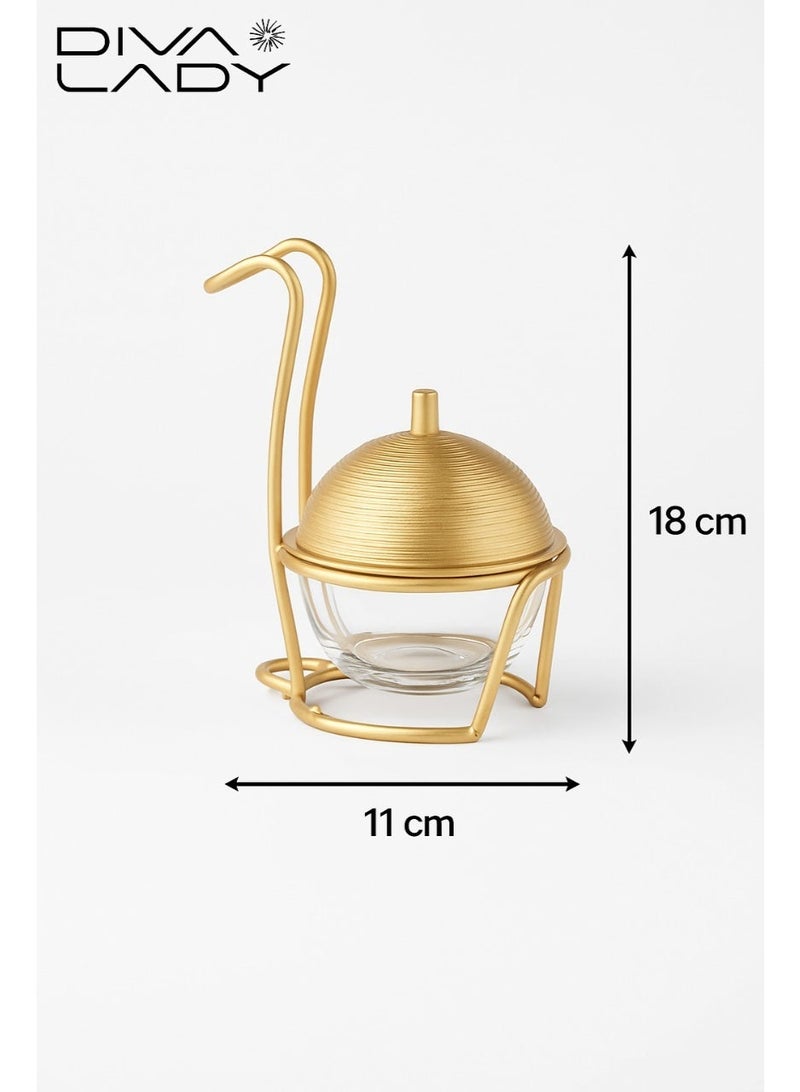 DIVA LADY 🍬 DIVA LADY Luxury Golden Serving Bowl – Compact Elegance for Dates, Nuts, and Sweets ✨ - Image 2