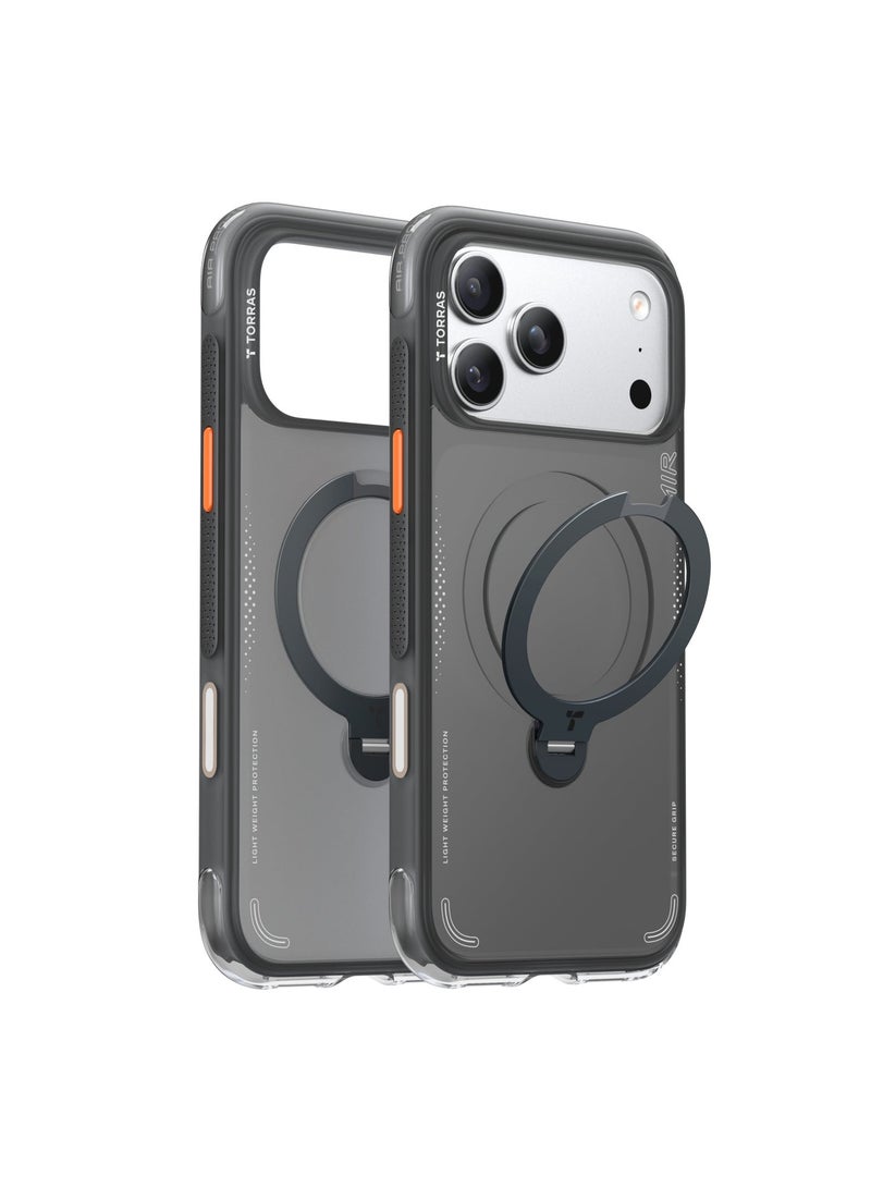 Ostand Spin Air Series Case for iPhone 17 Pro Max 6.9",  with 360° Magnetic Stand, Fit for MagSafe, Mil-Grade Drop Tested, Camera Control Button, Shockproof Phone Case, Ostand Q3 Air - Shadow Black - Image 3