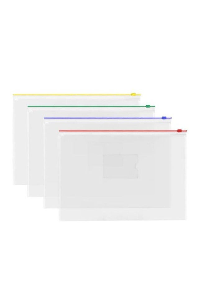 Terabyte Transparent Data Envelope With Zipper Slide Clouser B5 Pack of 4 - Image 1