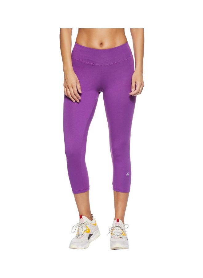 JOCKEY Jockey Women Capri Cotton Capri 1391 0105 PG LG Purple Glory/Light Grey Melange Large  - Image 1
