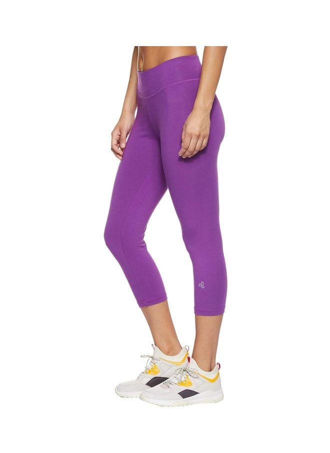 JOCKEY Jockey Women Capri Cotton Capri 1391 0105 PG LG Purple Glory/Light Grey Melange Large  - Image 3