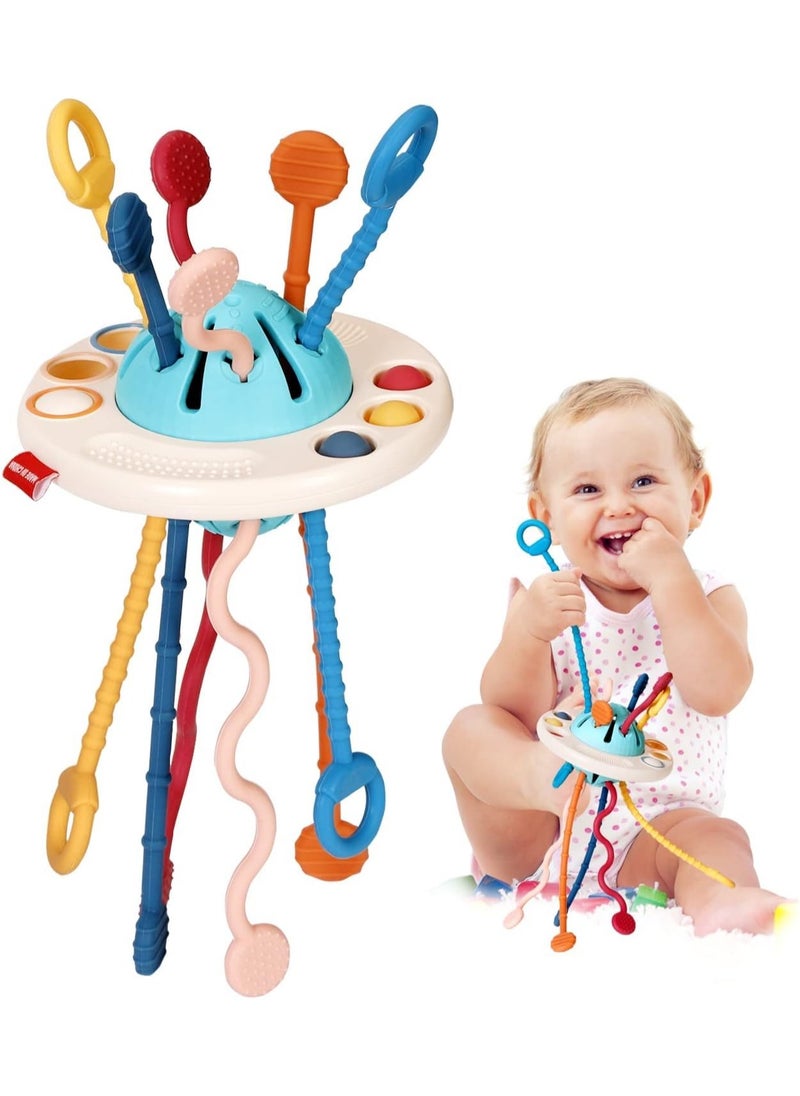 SKY-TOUCH - Baby Montessori Toys Fine Motor Skills Development Toy for Toddlers: Sensory Toys with Food Grade Silicone Pull String Activity Toys for 18 Months+ Baby Gifts - Image 1