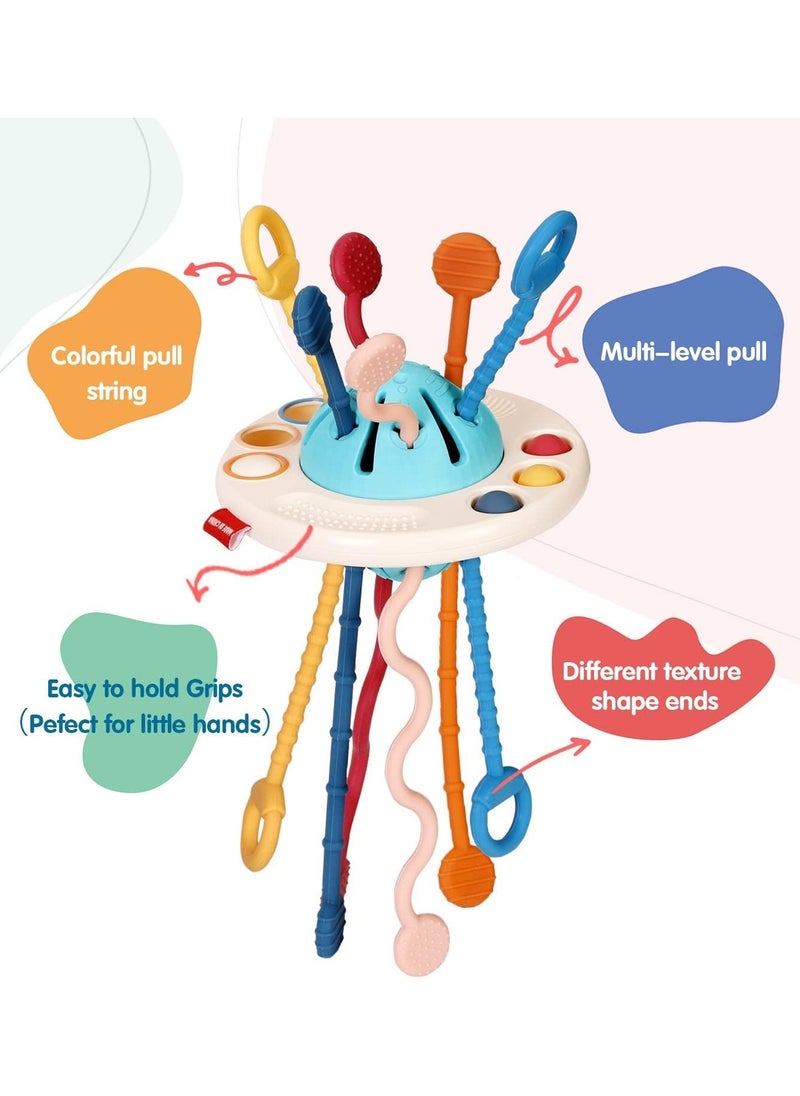 SKY-TOUCH - Baby Montessori Toys Fine Motor Skills Development Toy for Toddlers: Sensory Toys with Food Grade Silicone Pull String Activity Toys for 18 Months+ Baby Gifts - Image 1