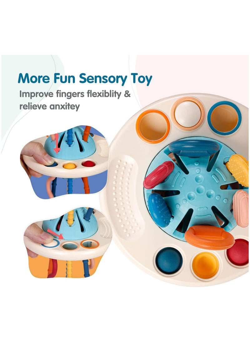 SKY-TOUCH - Baby Montessori Toys Fine Motor Skills Development Toy for Toddlers: Sensory Toys with Food Grade Silicone Pull String Activity Toys for 18 Months+ Baby Gifts - Image 1