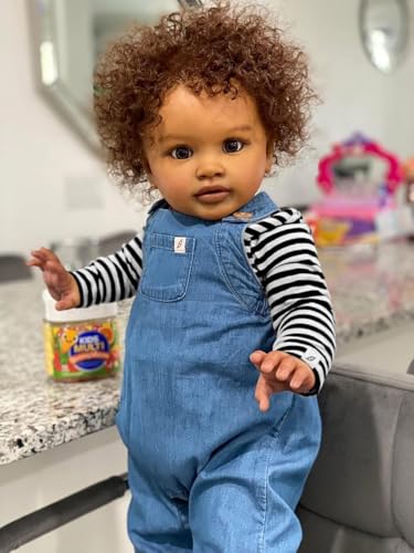 KOKOMANDY Realistic Reborn Baby Dolls Black Boy 26 inch Pippa Reborn Toddler Doll Real Life African American Toddler Silicone Boy Girl Baby Doll with Curly Hair Weighted Body Toys for Kids - Image 1