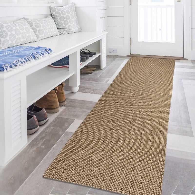 KOZYFLY KOZYFLY Boho Runners for Hallways 2x7 ft Washable Hall Carpet Runner Rubber Backed Kitchen Rug Natural Cotton Entryway Runner Rugs Floor Runners for Indoor Hallway Bedroom Kitchen  - Image 1