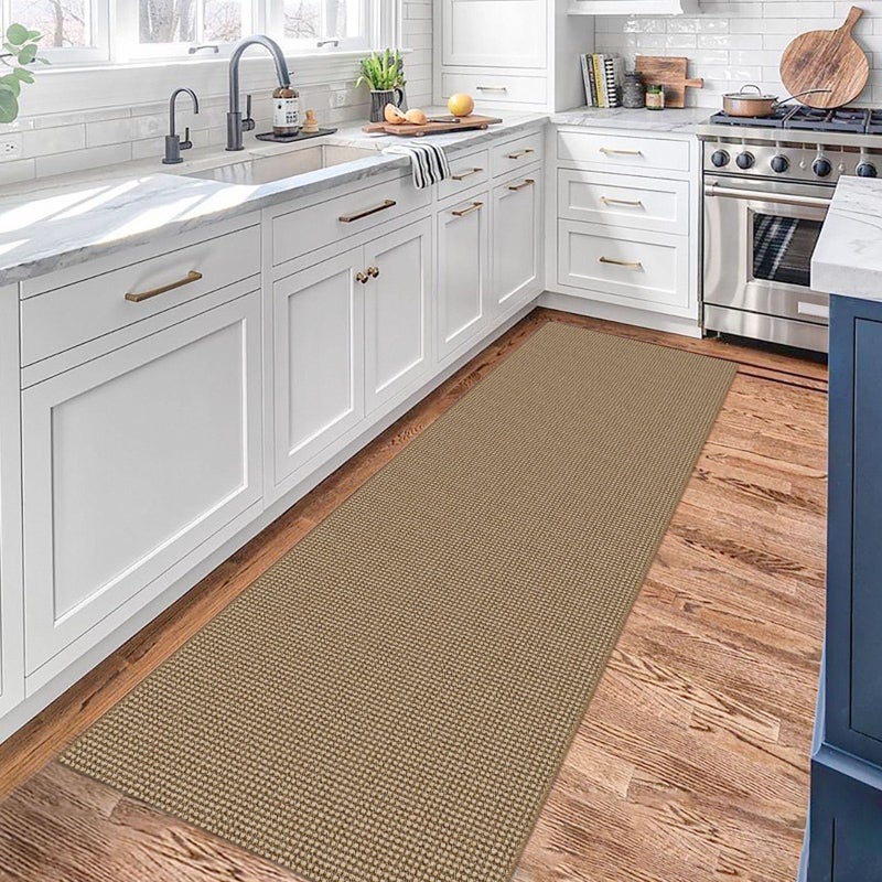 KOZYFLY KOZYFLY Boho Runners for Hallways 2x7 ft Washable Hall Carpet Runner Rubber Backed Kitchen Rug Natural Cotton Entryway Runner Rugs Floor Runners for Indoor Hallway Bedroom Kitchen  - Image 2