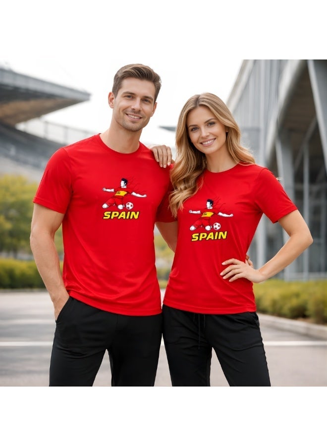 Spain Football World Fans printed T-Shirts Supporting The Football Team Jersey T-Shirts For Men|Women|Kids To Win The Cup - Image 2