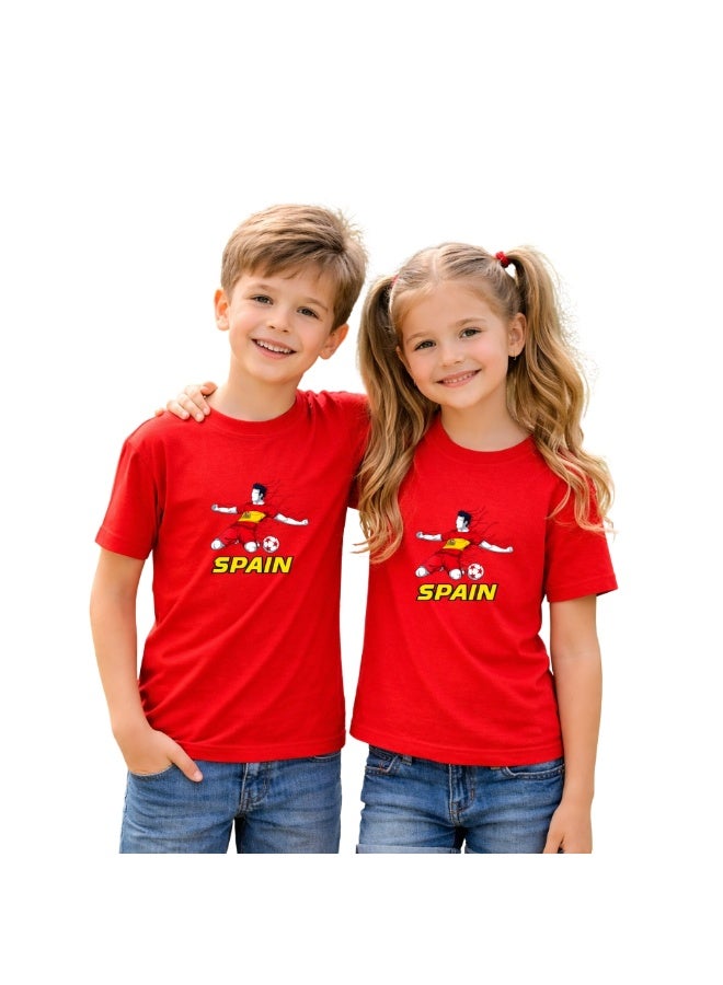 Spain Football World Fans printed T-Shirts Supporting The Football Team Jersey T-Shirts For Men|Women|Kids To Win The Cup - Image 5