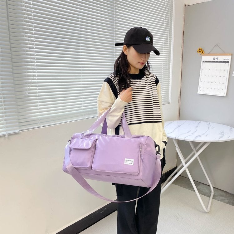 Generic Wholesale Travel Bag Short-distance Boarding Business Travel Large Capacity Lightweight Duffel Bag Mens and Womens Fashion Yoga Gym Bag Purple 