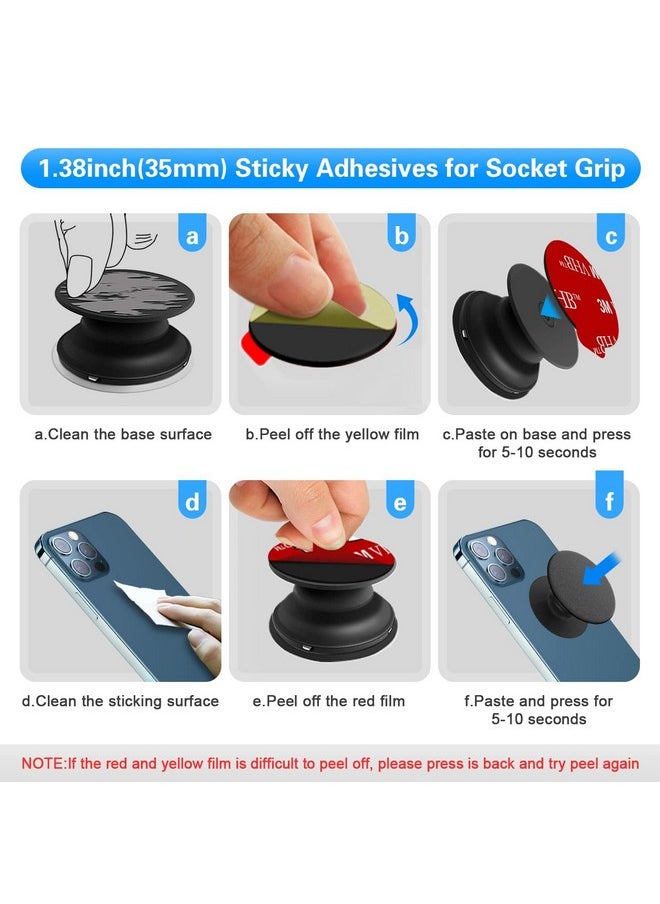 volport 3M Sticky Adhesive Replacement Parts For Pops Socket Base 6Pcs 1.38 Circle Double Sided Tape For Collapsible Grip Stand'S Back 2Pcs Vhb Sticker Pads For Car Socket Mount & Cell Phone Magnetic Holder  - Image 4