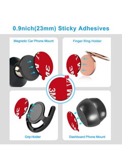 volport 3M Sticky Adhesive Replacement Parts For Pops Socket Base 6Pcs 1.38 Circle Double Sided Tape For Collapsible Grip Stand'S Back 2Pcs Vhb Sticker Pads For Car Socket Mount & Cell Phone Magnetic Holder  - Image 5