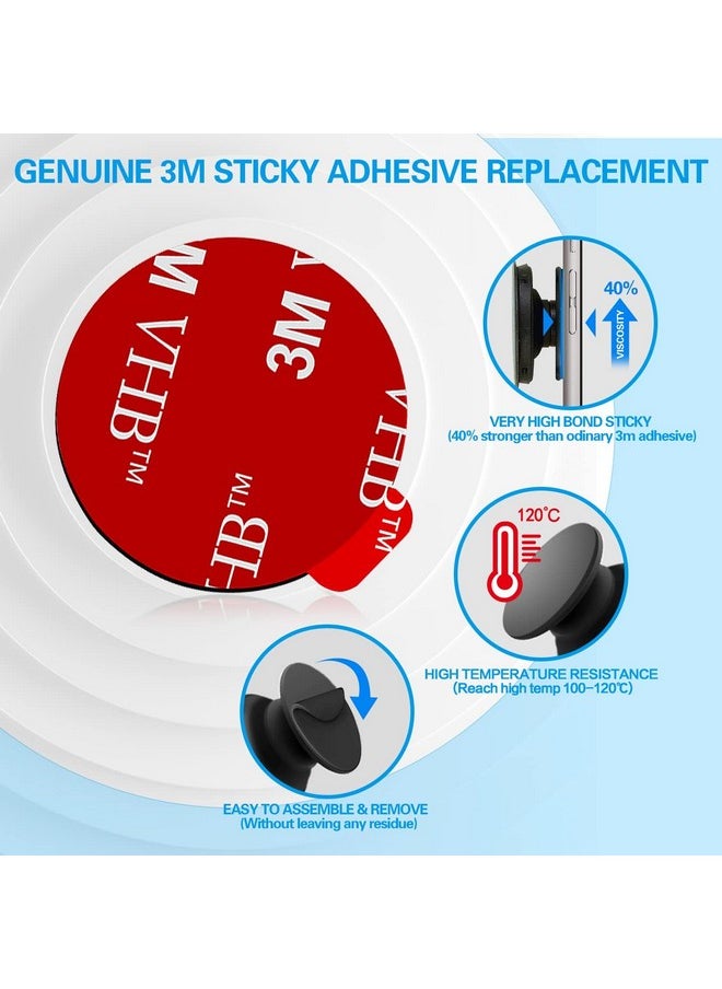 volport 3M Sticky Adhesive Replacement Parts For Pops Socket Base 6Pcs 1.38 Circle Double Sided Tape For Collapsible Grip Stand'S Back 2Pcs Vhb Sticker Pads For Car Socket Mount & Cell Phone Magnetic Holder  - Image 2