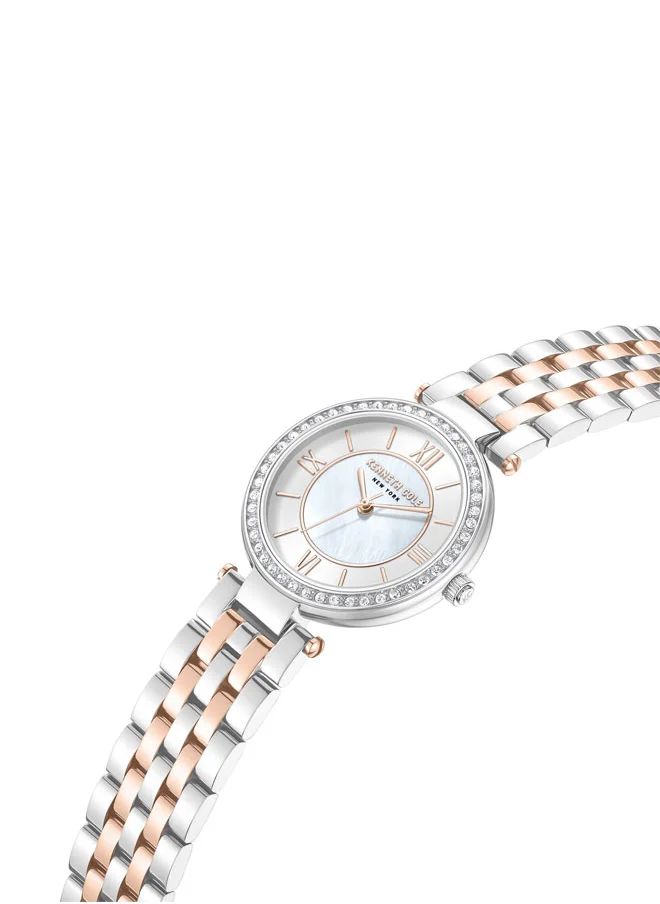Kenneth Cole New York 32mm Analog Women's Watch with Silver-Rose Gold Stainless Steel Bracelet