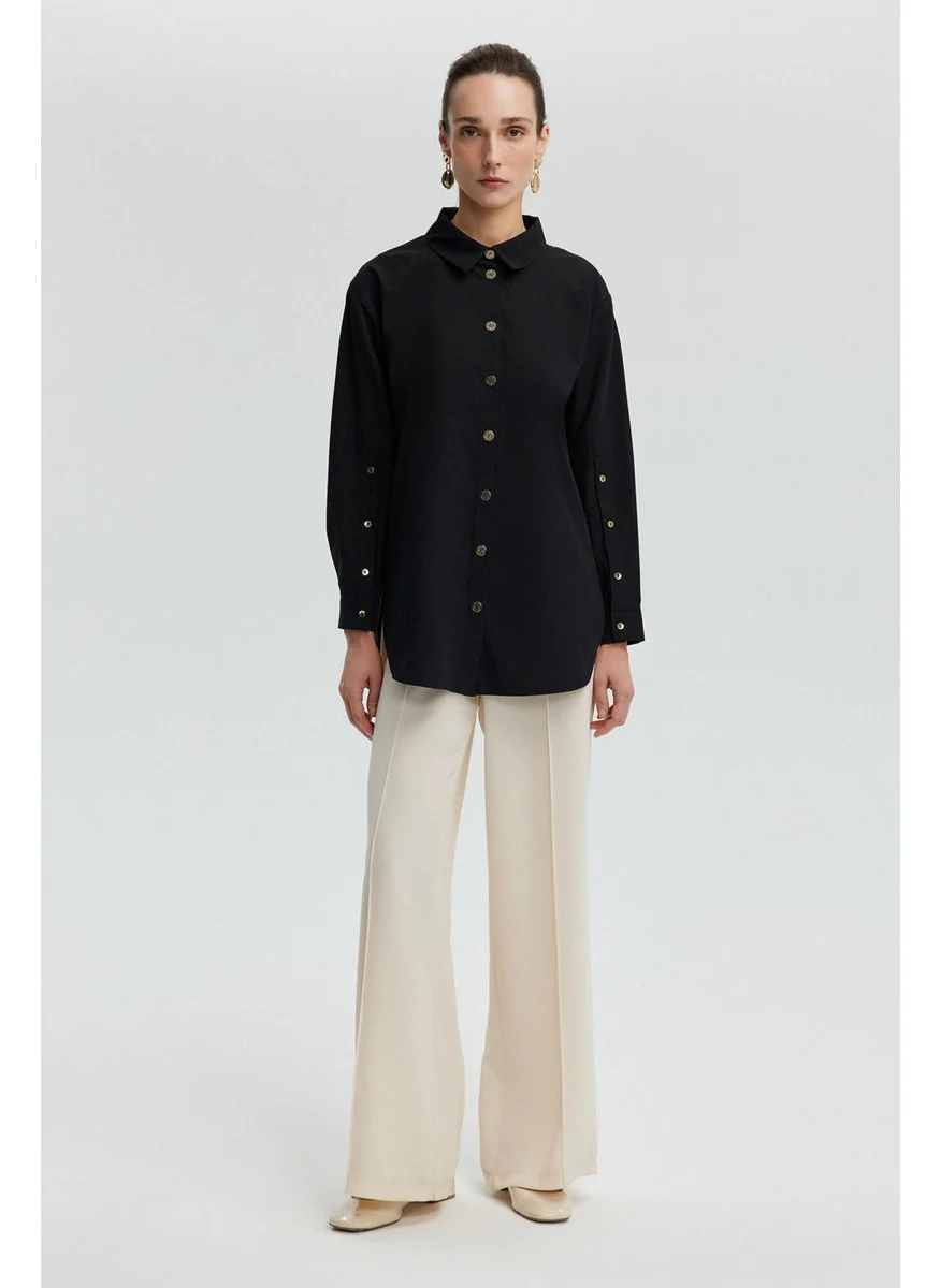 تاتشي Gold Buttoned Poplin Shirt