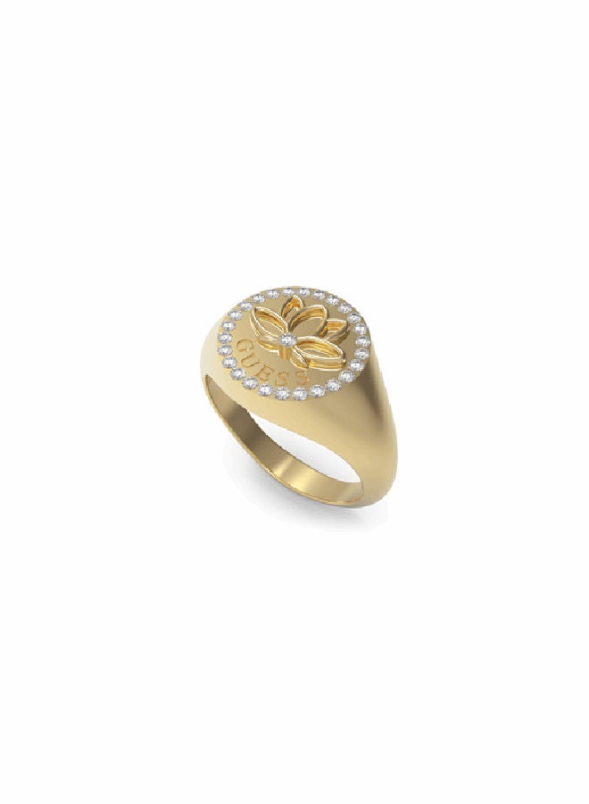 GUESS Lotus Signet Ring 
