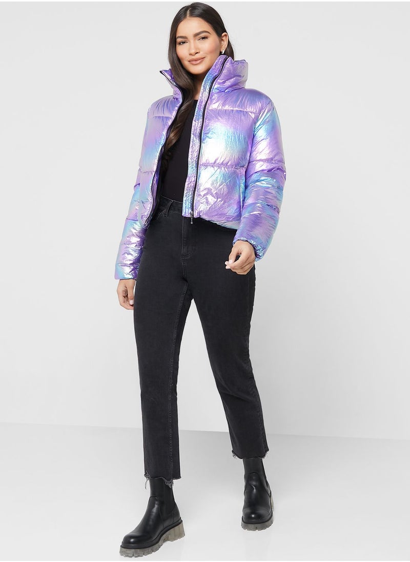 ONLY - Zip Through Puffer Jacket - Image 1