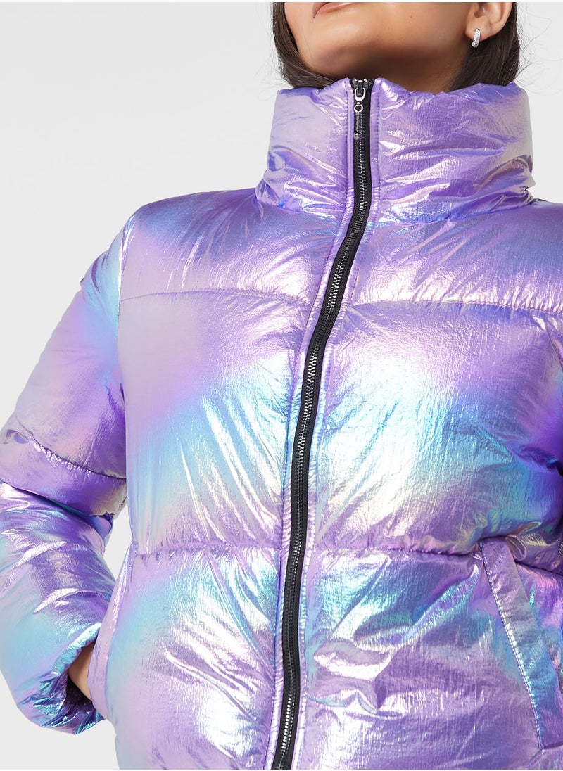 ONLY - Zip Through Puffer Jacket - Image 1