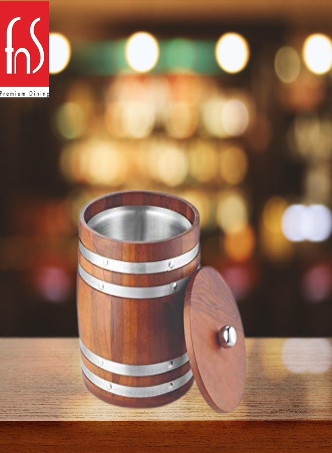 FnS Wooden Finish Food Safe Stainless Steel Ice Bucket for Home & Bar (1 Wooden Ice Bucket) - Image 5