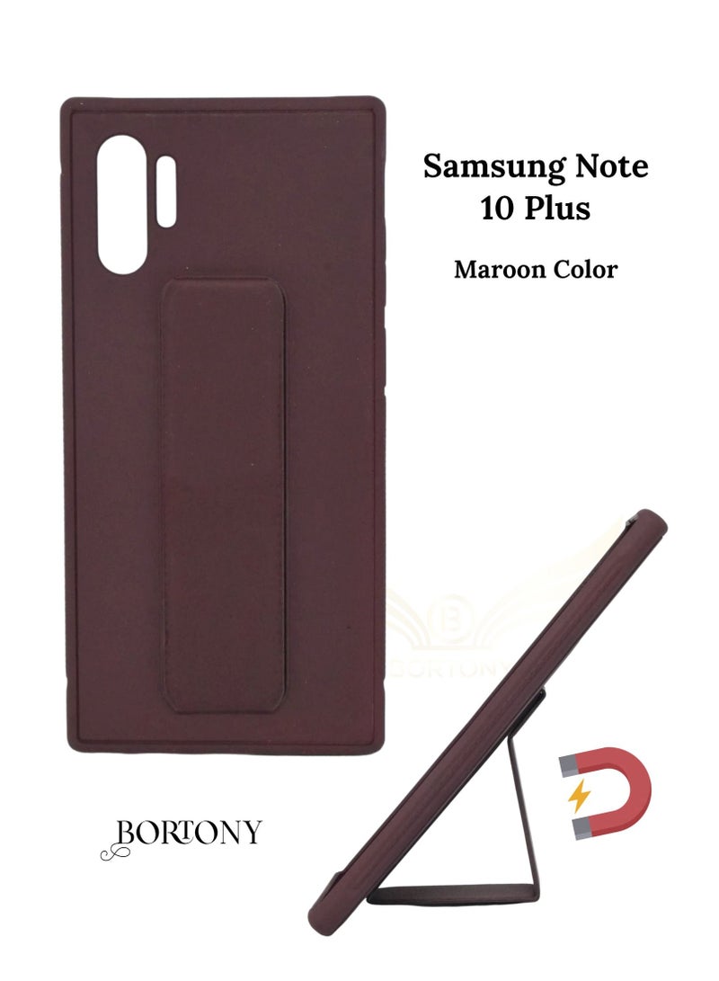 بورتوني جراب Galaxy Note 10 Plus ، مغطى بالكامل بحامل قبضة الإصبع وغطاء واقٍ مضاد للانزلاق ومقاوم للصدمات لهاتف Samsung Galaxy Note 10 plus - Image 1