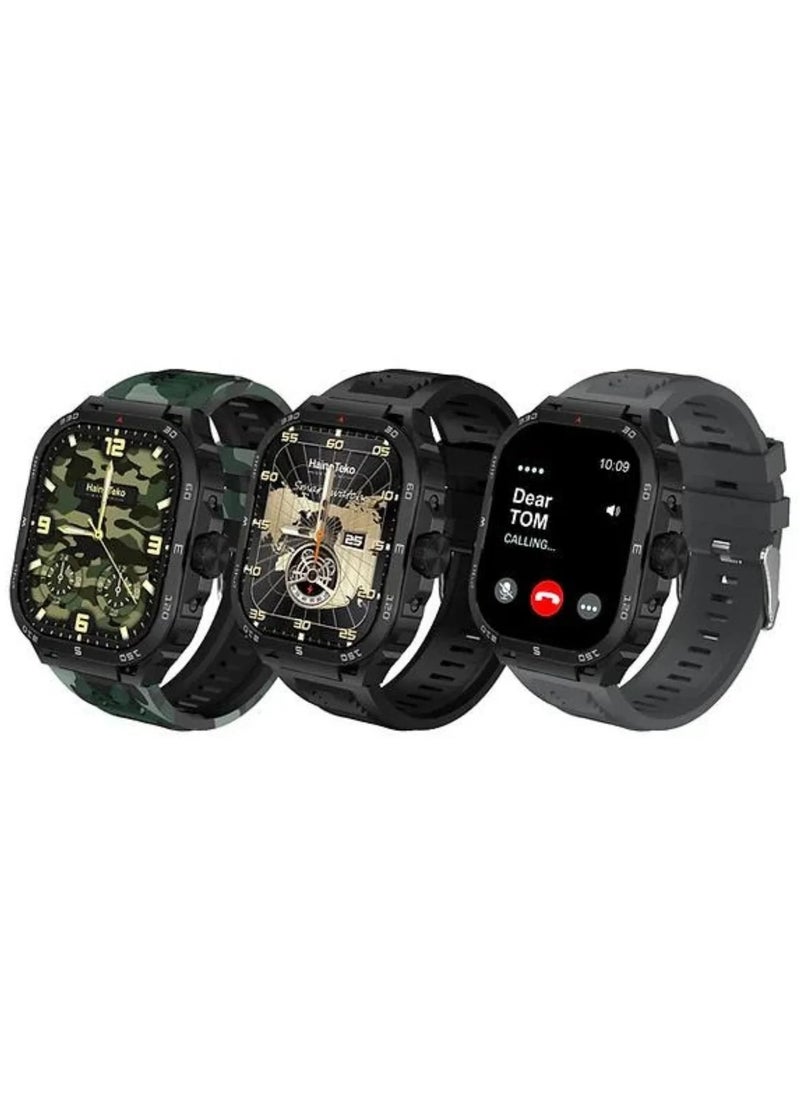 ماركة غير محددة - ساعة HainoTeko SQ-2 الذكية - شاشة AMOLED - شحن لاسلكي - 3 أحزمة - متوافقة مع أندرويد وiOS - Image 1