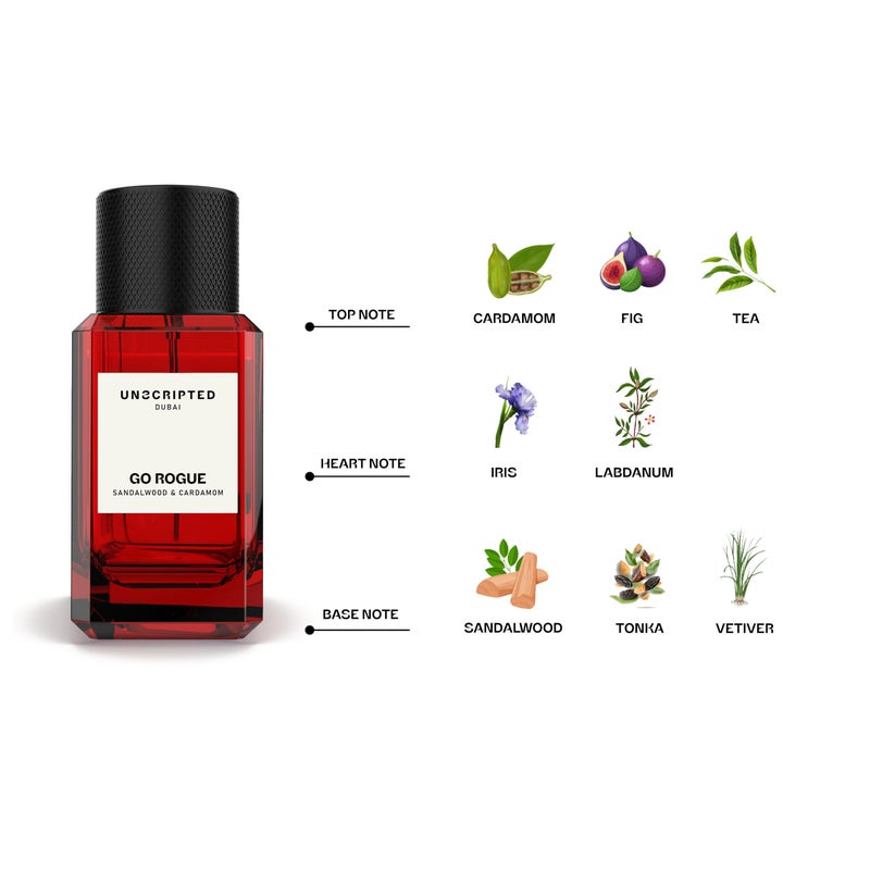 Unscripted Go Rogue - Bold and Unique Perfume for Men - Long-Lasting Men Perfume with Cardamom, Sandalwood and Vetiver for Free Spirits - 1.7 oz - Image 3