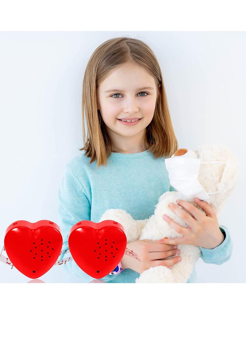 Furtey - Voice Recorder for Stuffed Animal, 30 Seconds Stuffed Animal Voice Recorder Box, Bear Toy Push Button Sound Recorder, Heartbeat Recorder, Recording Device Sound Module for Toys, 4 Pcs (Red) - Image 1