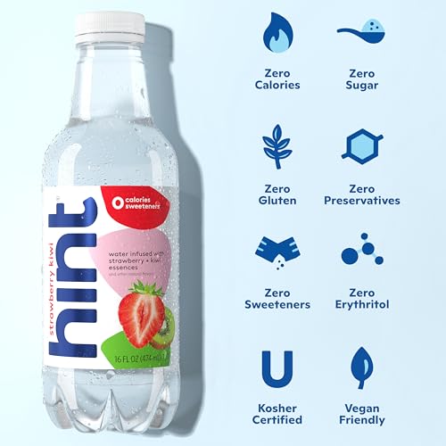 Hint FruitInfused Bottled Water Strawberry Kiwi  Sugar Free Flavored Water with Zero Calories Naturally Flavored and No Artificial Sweeteners  16 Fl Oz Pack of 12 - Image 5