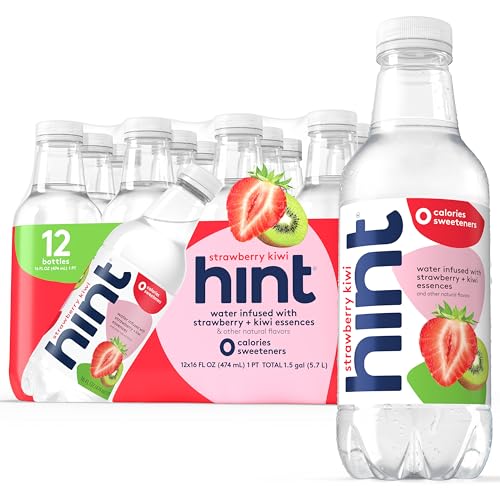 Hint FruitInfused Bottled Water Strawberry Kiwi  Sugar Free Flavored Water with Zero Calories Naturally Flavored and No Artificial Sweeteners  16 Fl Oz Pack of 12 - Image 1