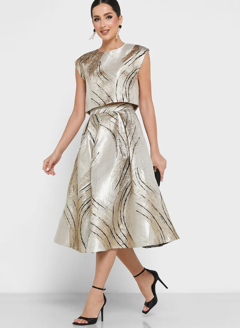 BERTY Printed High Waist Skirt