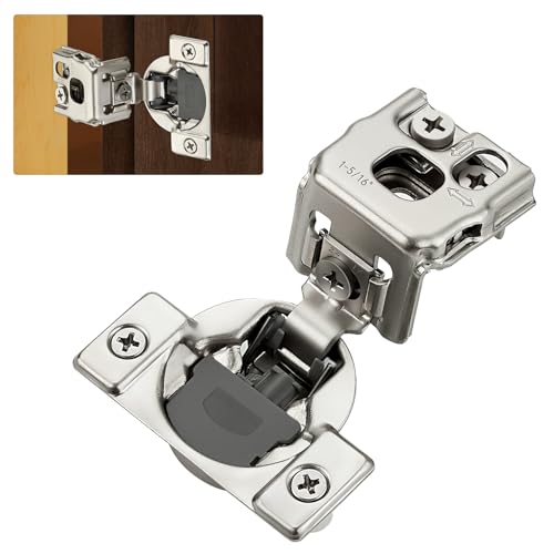 HomeExpert Home Expert 10 Pack 5 Pairs 1516 Overlay Soft Close Cabinet Hinges Satin Nickel Stainless Steel Concealed Hinges with 3D SelfClosing for Face Frame Doors Kitchens - Image 1