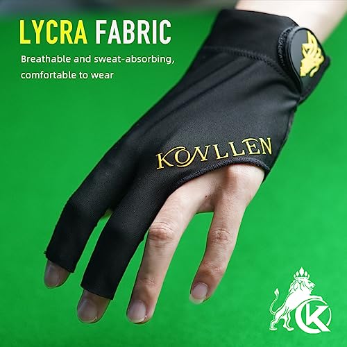 KONLLEN Billiards Gloves for Left Hand/Right Hand L/XL Pool Gloves Professional Non-Slip Adjustable Breathable Snooker Gloves Popular Sizes for Men & Women - Image 4
