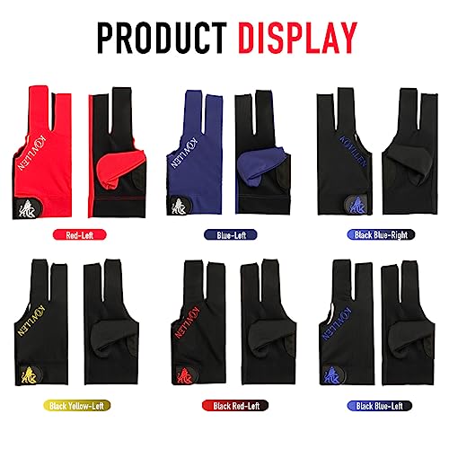 KONLLEN Billiards Gloves for Left Hand/Right Hand L/XL Pool Gloves Professional Non-Slip Adjustable Breathable Snooker Gloves Popular Sizes for Men & Women - Image 3