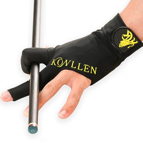 KONLLEN Billiards Gloves for Left Hand/Right Hand L/XL Pool Gloves Professional Non-Slip Adjustable Breathable Snooker Gloves Popular Sizes for Men & Women - Image 1