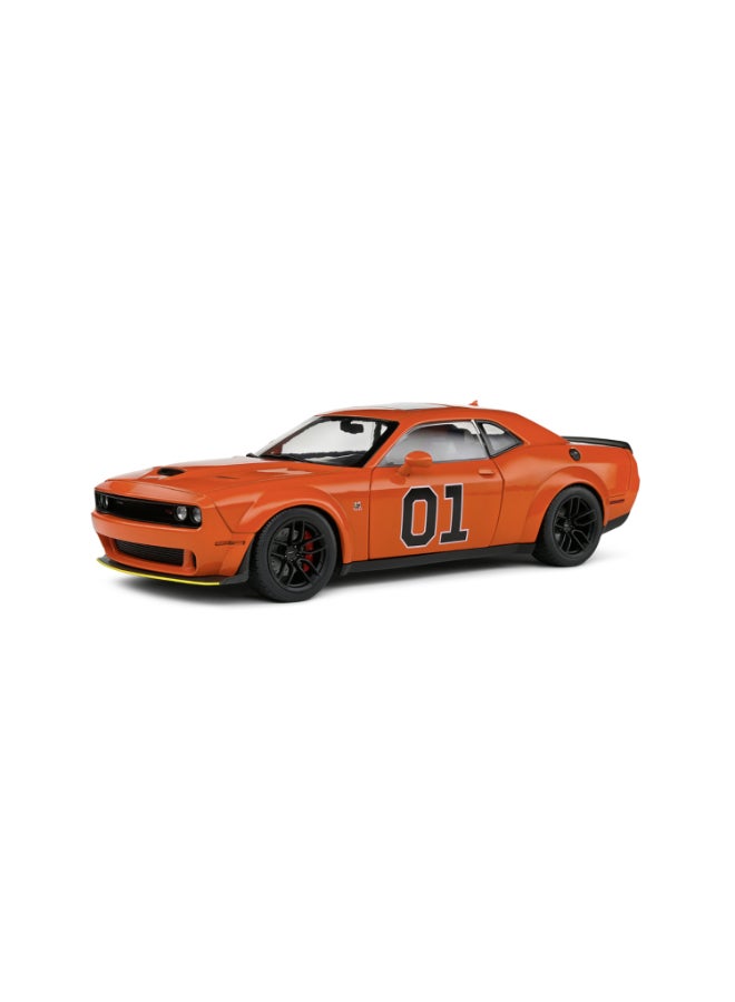 Solido Dodge Challenger R/T Scat Pack Widebody Hazzard Tribute 2023 Diecast Model Car, 1:18 Scale, Opening Front Doors, Steerable Wheels, Official Dodge Collector Display Model, Orange - Image 3