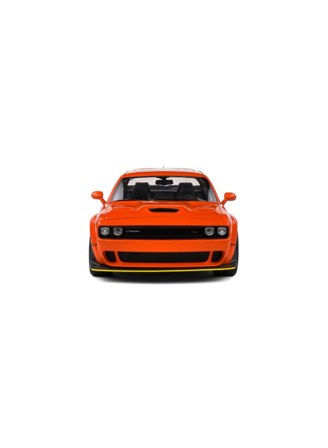 Solido Dodge Challenger R/T Scat Pack Widebody Hazzard Tribute 2023 Diecast Model Car, 1:18 Scale, Opening Front Doors, Steerable Wheels, Official Dodge Collector Display Model, Orange - Image 1
