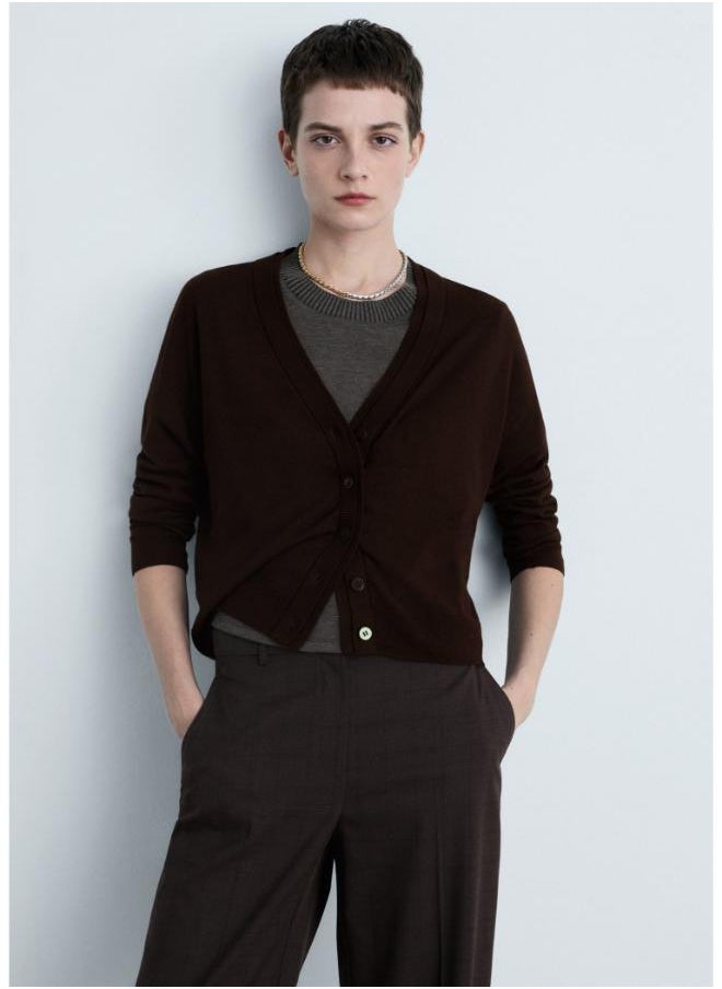 MANGO V-Neck Knitted Cardigan  - Image 1