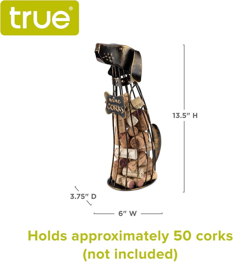 True Dog Wine Cork Holder Decorative in Metal with Bronze Finish, Corks Display Holders, Home Bar Accessories, Kitchen and Dining Room Decor, Set of 1 - Image 2