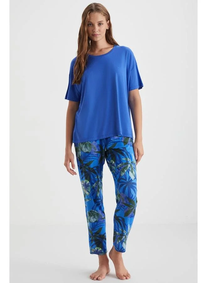 Soft textured pajama set.