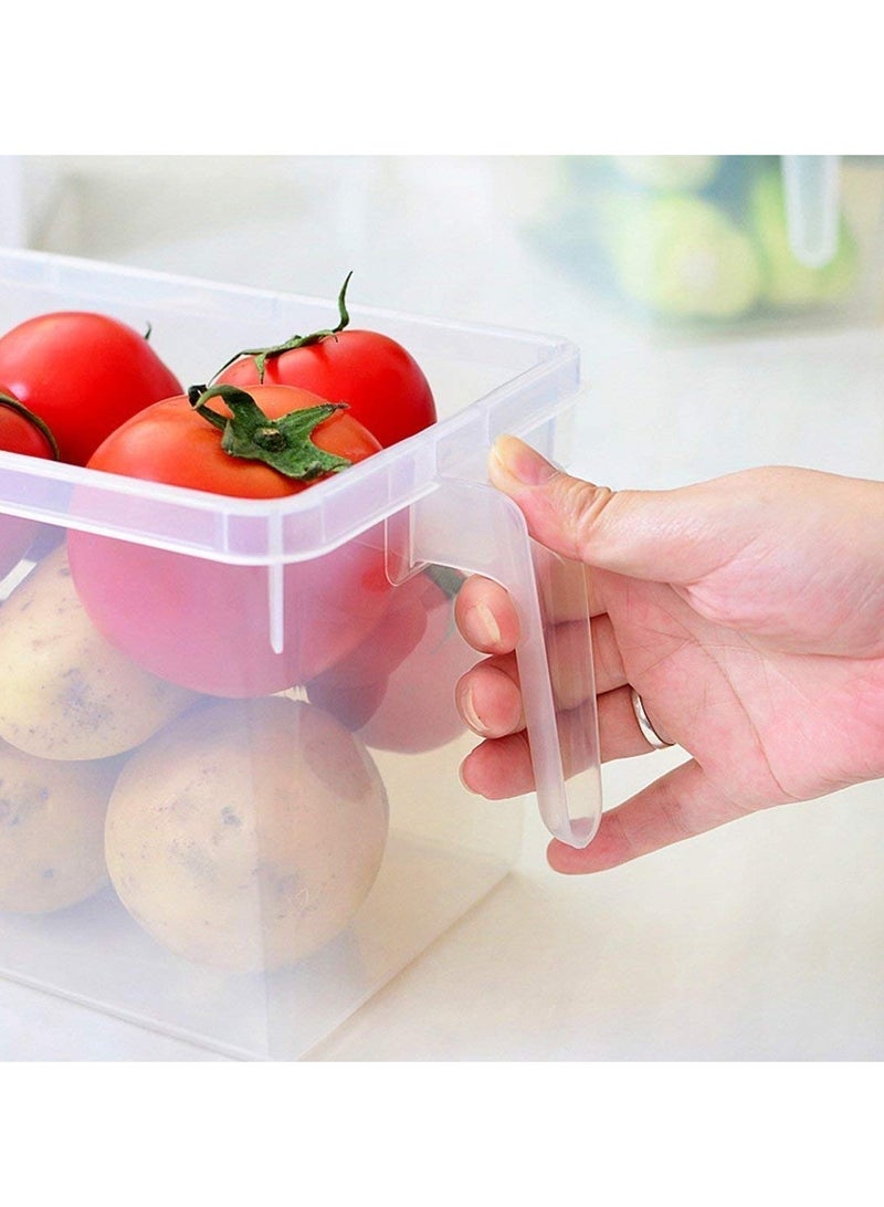 Proma - Food Storage Boxes With Lids And Handle Pack Of 2 4.7l Large Plastic Kitchen Refrigerator Fridge Stackable Desk Cabinet Food Fruit Eggs Vegetables Drawer Storage Organizer Box Containers Multicolour - Image 3