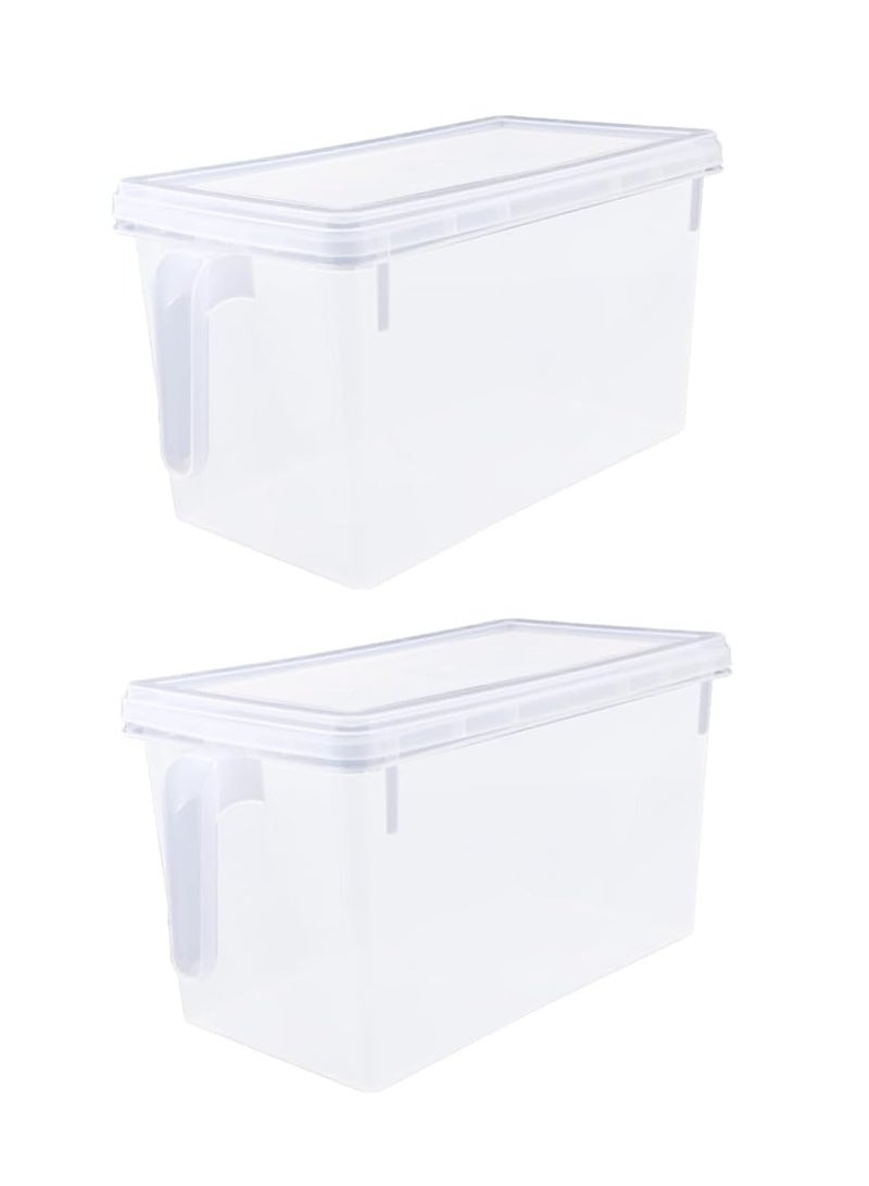 Proma - Food Storage Boxes With Lids And Handle Pack Of 2 4.7l Large Plastic Kitchen Refrigerator Fridge Stackable Desk Cabinet Food Fruit Eggs Vegetables Drawer Storage Organizer Box Containers Multicolour - Image 4