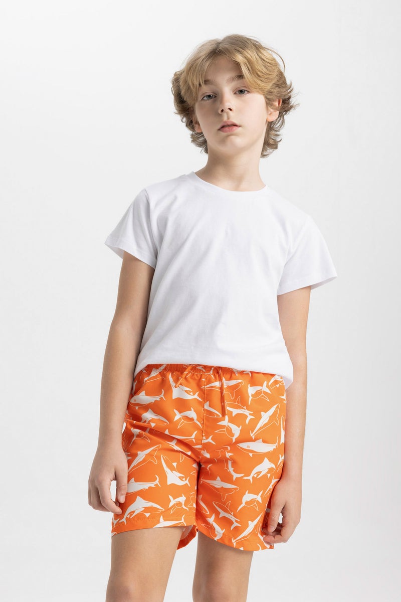 DeFacto Orange Boy Boy Shark Swim Shorts Casual - Image 4