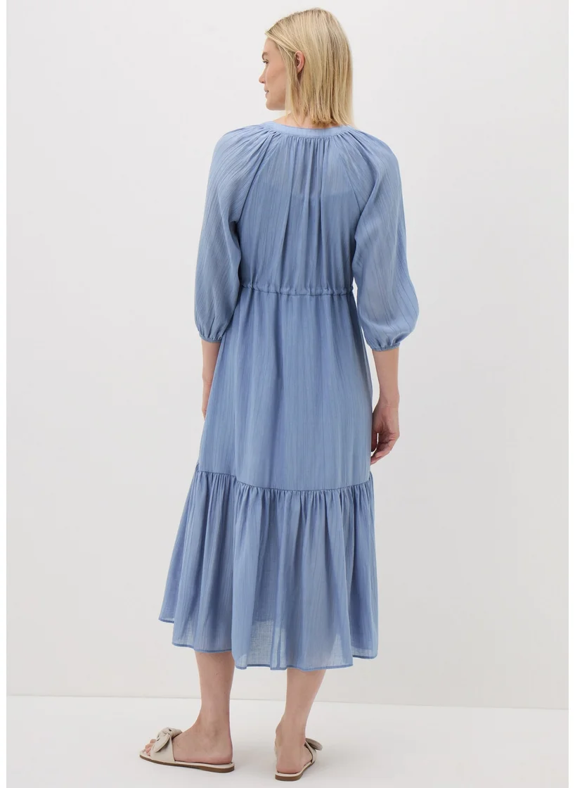 Matalan Tiered Blue Midi Dress