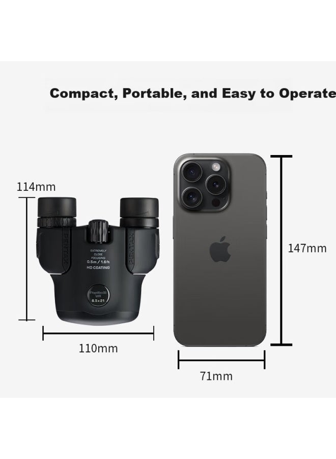 Pentax Bug Lens Iii 6.5x21 Black Waterproof Macro Binoculars For Theater Museum Hd Photography - Image 2