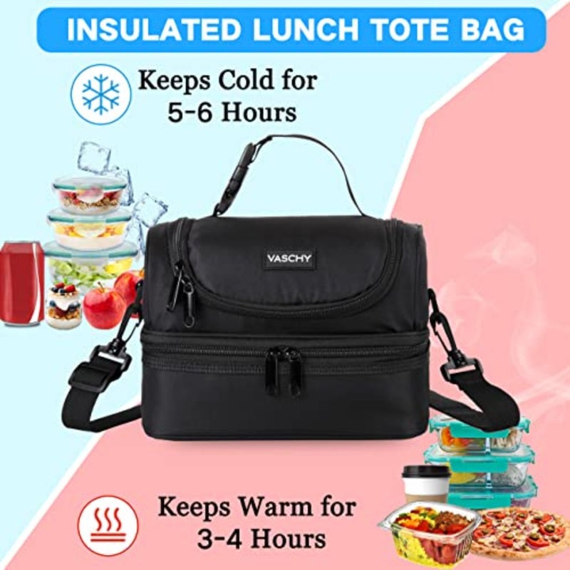 Lunch Tote Bag for Boys Girls, Insulated Two Compartments Cooler Bags for School, Daye, Kindergarten, Picnic - Image 4