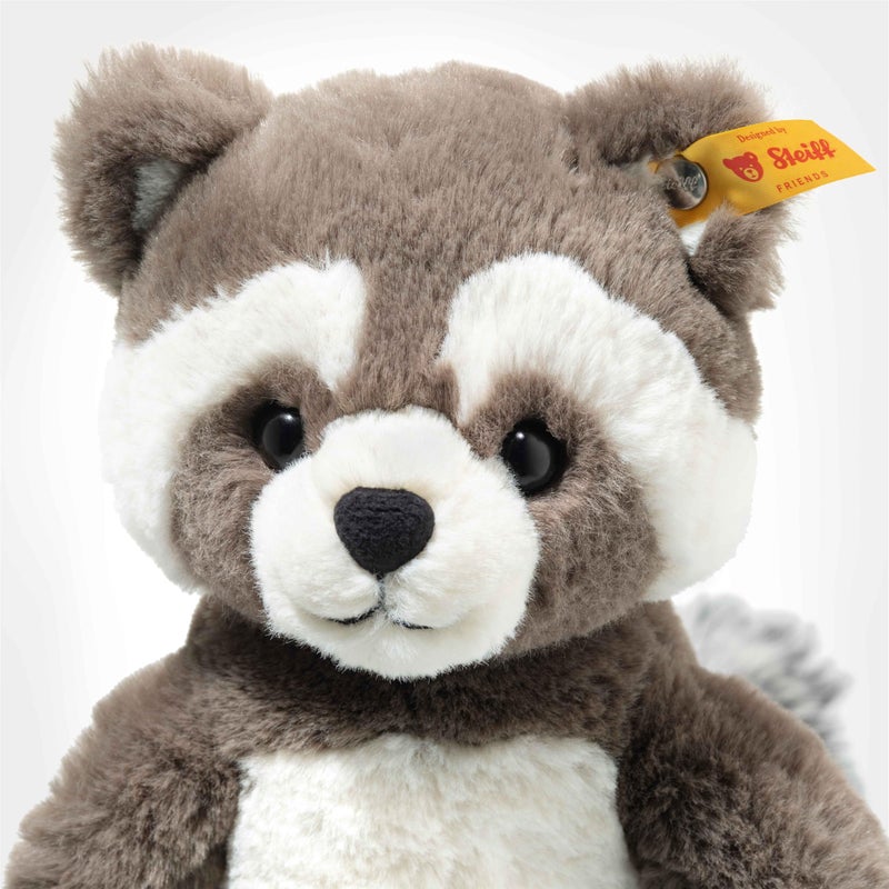 Steiff Pedro Raccoon â€“ Soft & Cuddly 10â€ Plush with Brown & White Fur â€“ Weighted Stuffed Animal for Play & Snuggles - Image 3