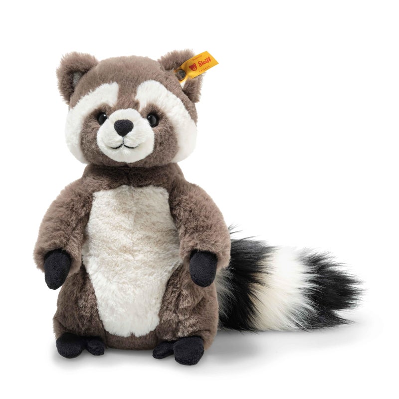Steiff Pedro Raccoon â€“ Soft & Cuddly 10â€ Plush with Brown & White Fur â€“ Weighted Stuffed Animal for Play & Snuggles - Image 1