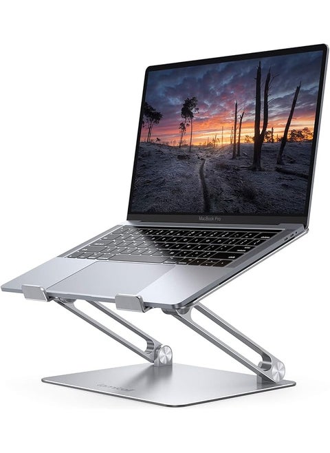Adjustable Laptop Stand Portable Laptop Riser Aluminum Laptop Stand For Desk Foldable Ergonomic Computer Notebook Stand Holder For Macbook Air Pro Generic Xps Hp 10 17.3'' Silver