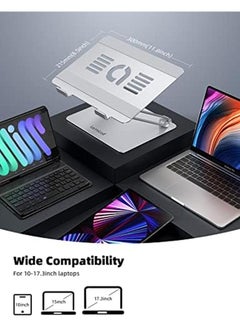 Lamicall Adjustable Laptop Stand Portable Laptop Riser Aluminum Laptop Stand For Desk Foldable Ergonomic Computer Notebook Stand Holder For Macbook Air Pro Generic Xps Hp 10 17.3'' Silver  - Image 4